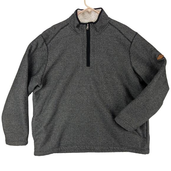 Orvis Sherpa Lined Fleece Pullover Mens 2XL Relaxed Fit Sweater Gray Heavyweight - Picture 1 of 12